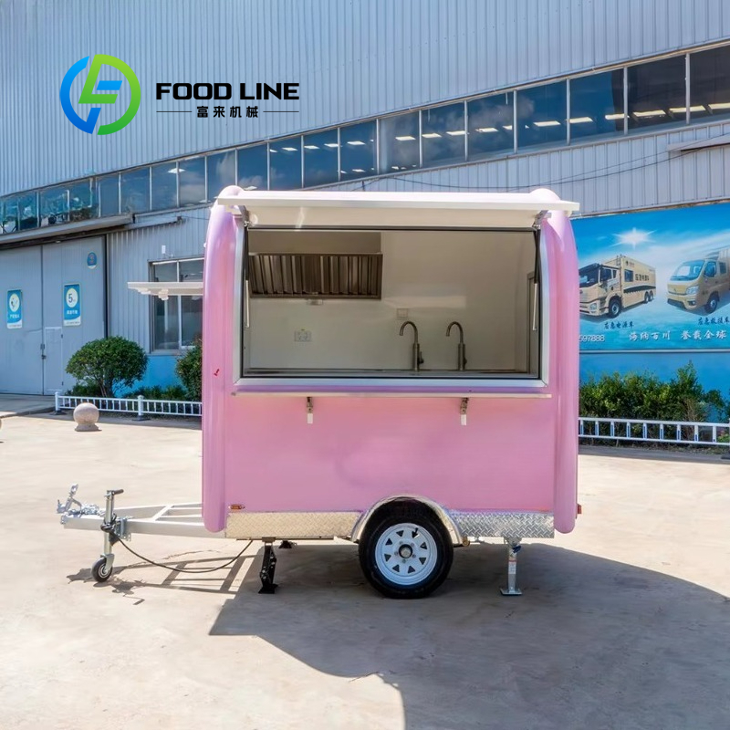 Commercial Kitchen Trailer - Carrinho de comida vintage personalizado rosa,