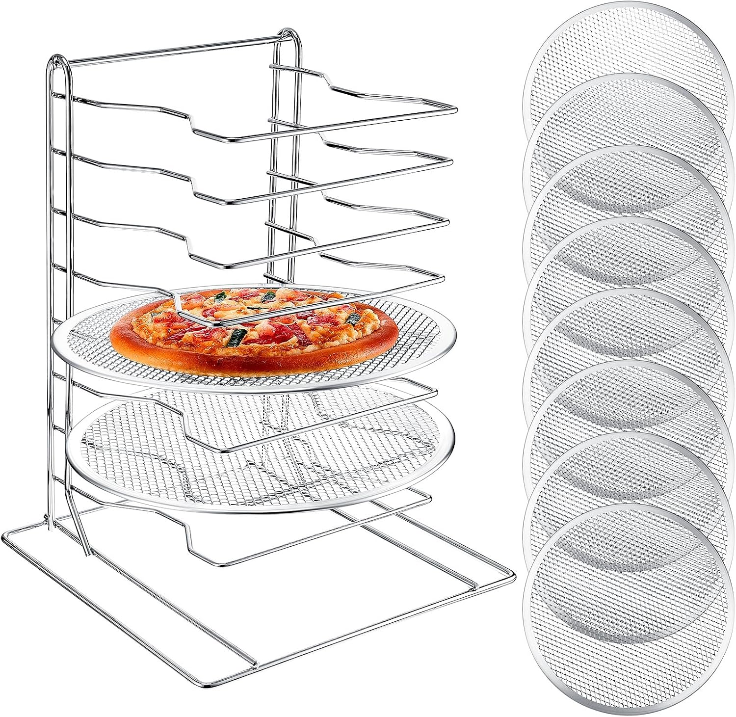 Commercial Kitchen Rack - Suporte para Pizza de 8 Níveis