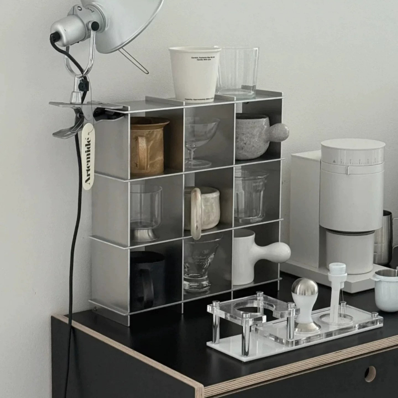 Commercial Kitchen Rack - Prateleira Minimalista de Alumínio para Armazenamento