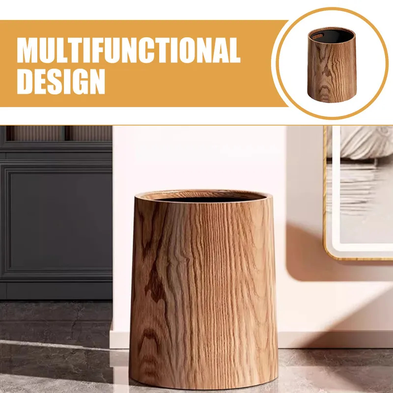 Commercial Kitchen Garbage Can - Lixeira Durável com Design em Madeira