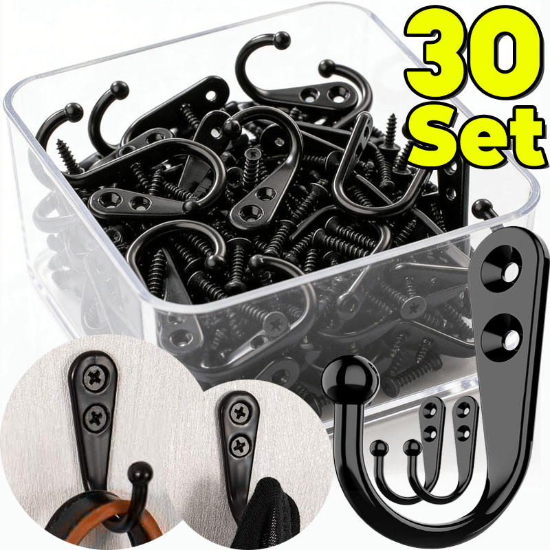 Commercial Kitchen Rack - Ganchos de Metal Preto com Parafusos,