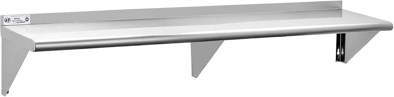 Wall Shelf Commercial Kitchen - Prateleira Flutuante de Armazenamento em Aço
