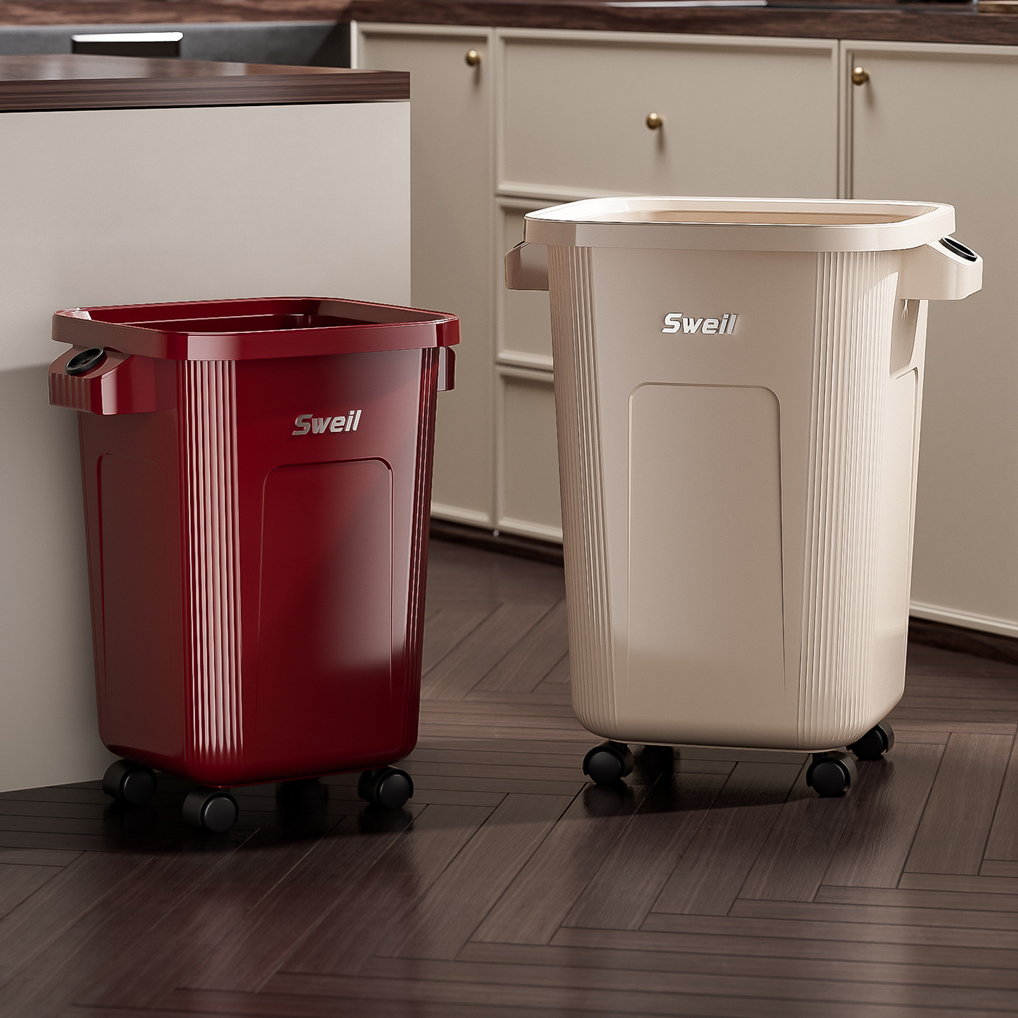 Commercial Kitchen Garbage Can - Lixeira Grande com Rodas, Lixeira Comercial