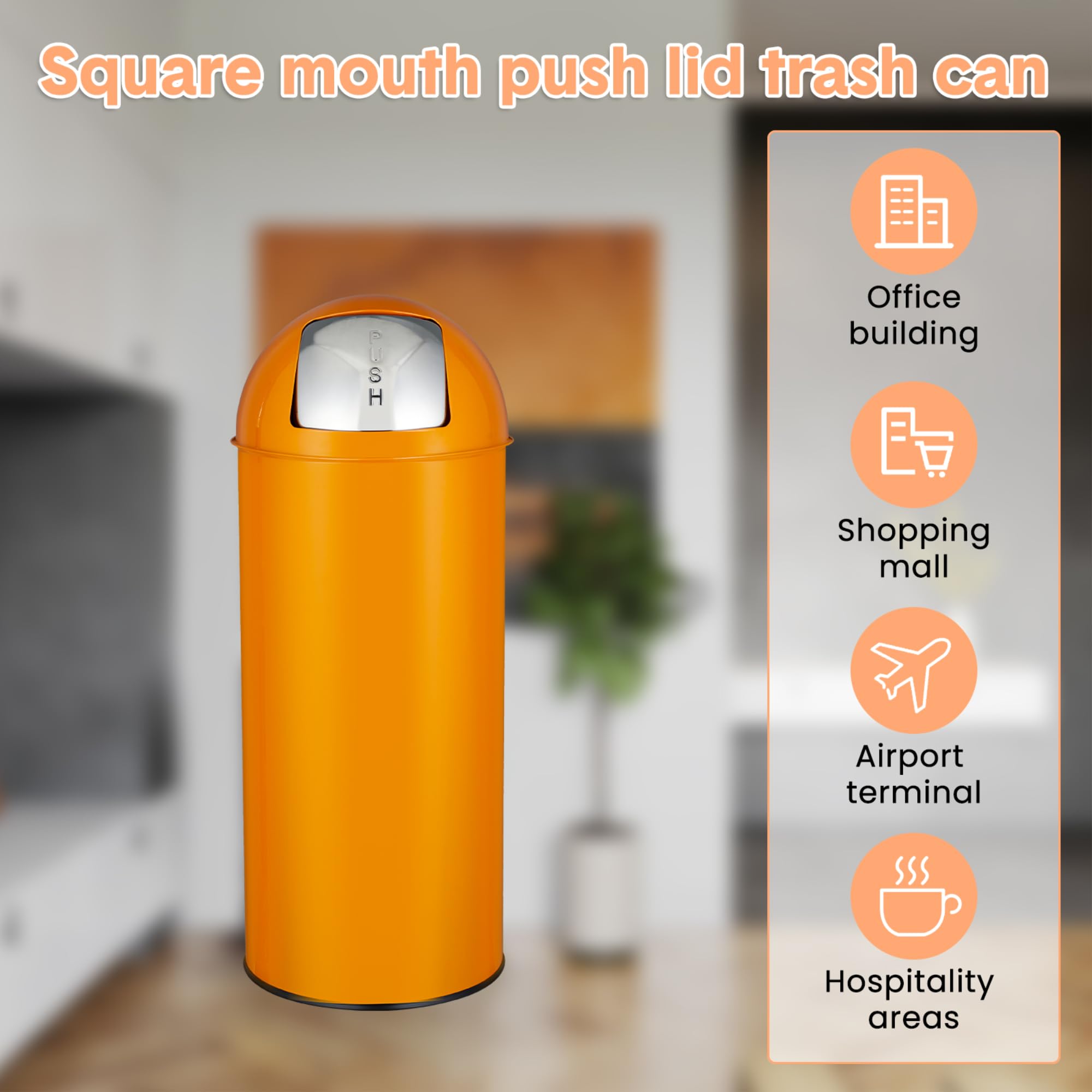 Commercial Kitchen Garbage Can - Lixeira de 65 Litros com Tampa