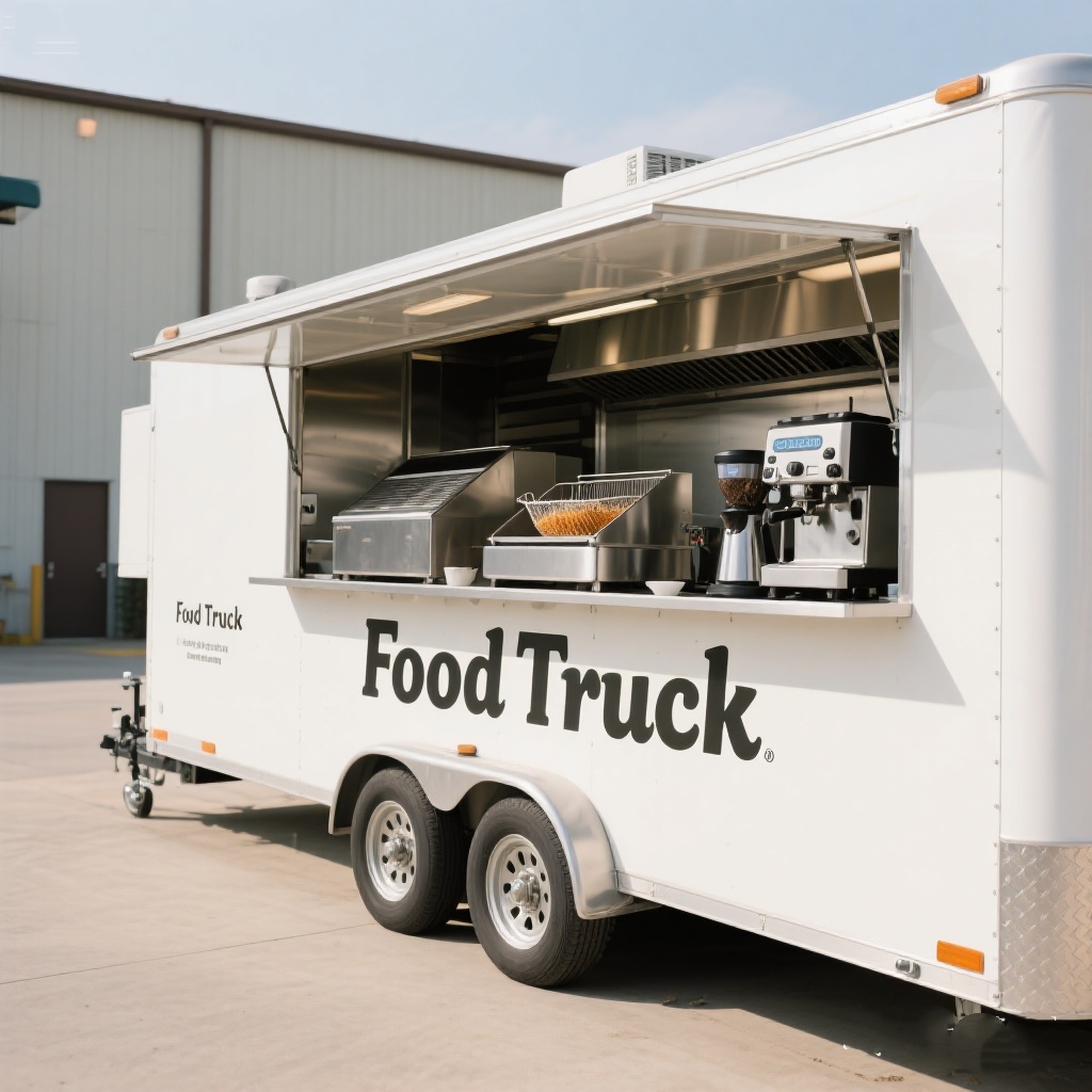 Commercial Kitchen Trailer - Caminhão de comida móvel com carrinhos