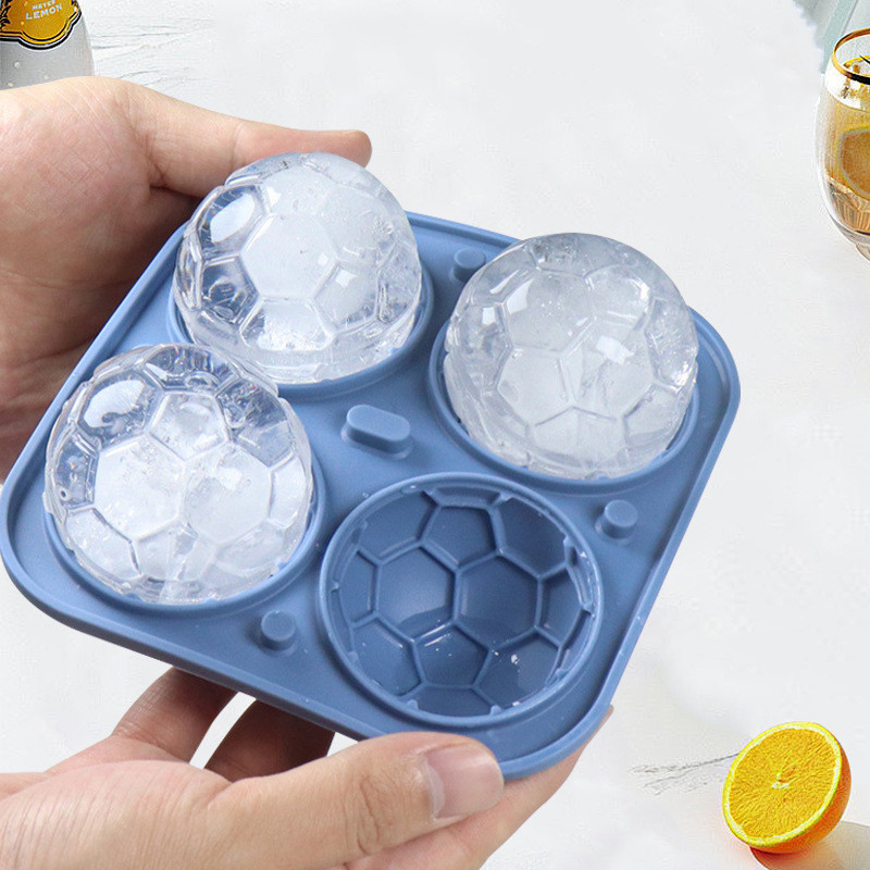 Commercial Kitchen Utensil Holder - Futebol Ice Cube Mold com tampa,