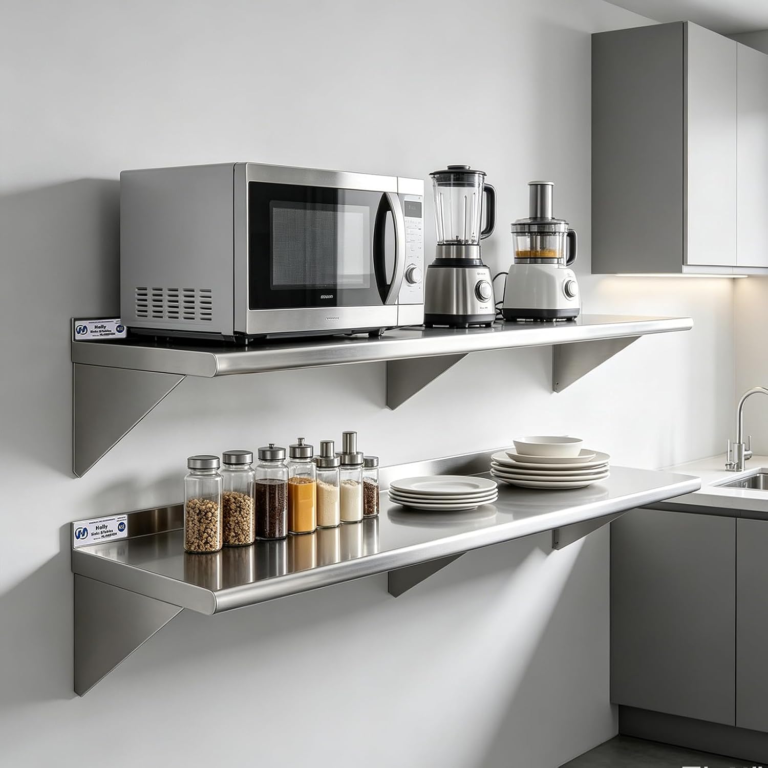 Pacote com 2 prateleiras de aç - Wall Shelf Commercial Kitchen avaliação e preço