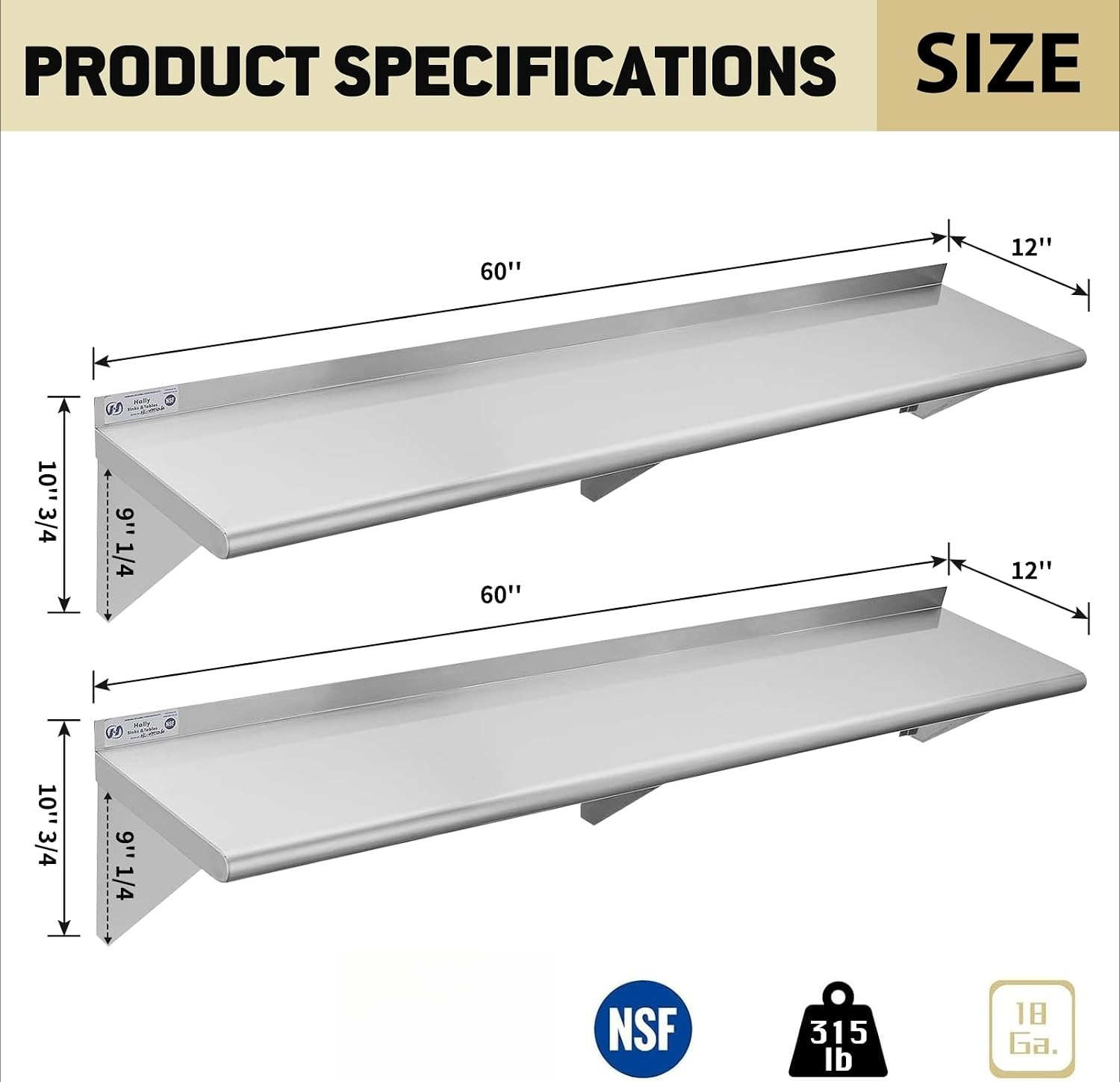 Pacote com 2 prateleiras de aç - Wall Shelf Commercial Kitchen avaliação e preço