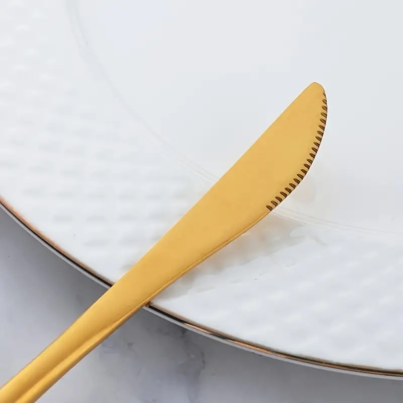 12pçs facas de jantar douradas - Commercial Kitchen Knives avaliação e preço
