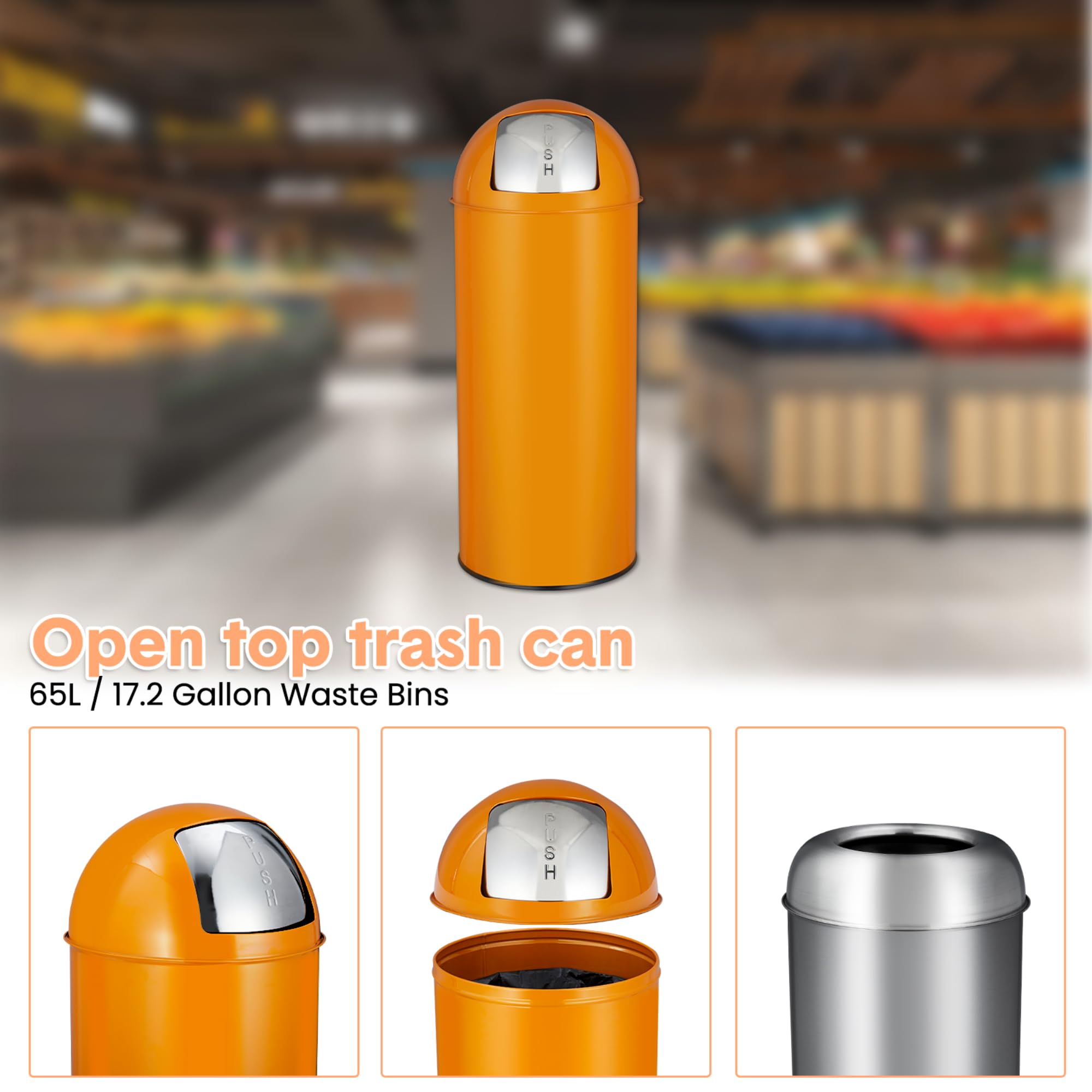 Lixeira de 65 Litros com Tampa - Commercial Kitchen Garbage Can avaliação e preço