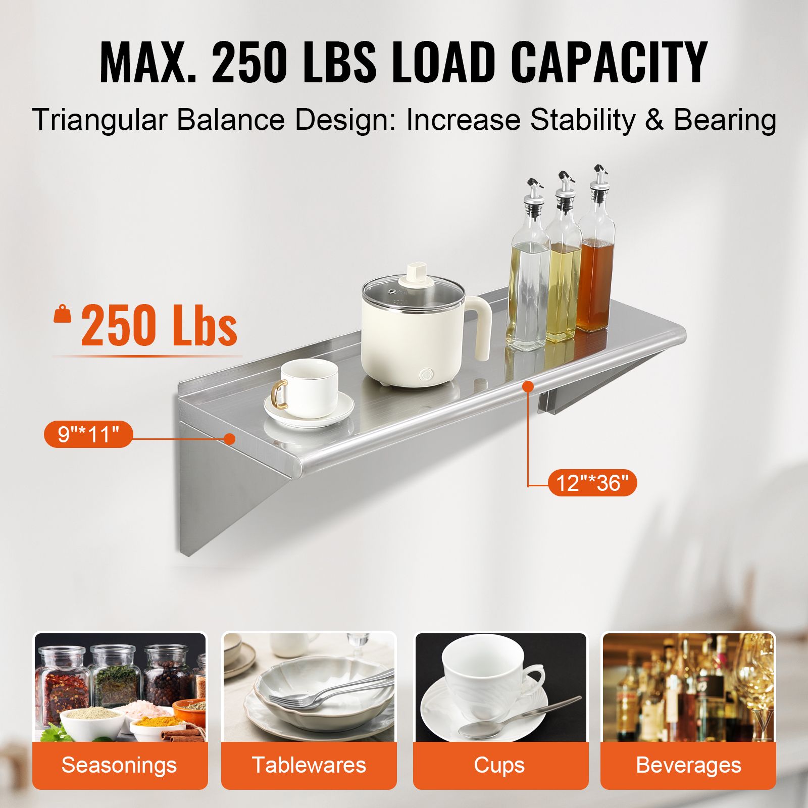 Prateleira de Aço Inoxidável d - Wall Shelf Commercial Kitchen avaliação e preço