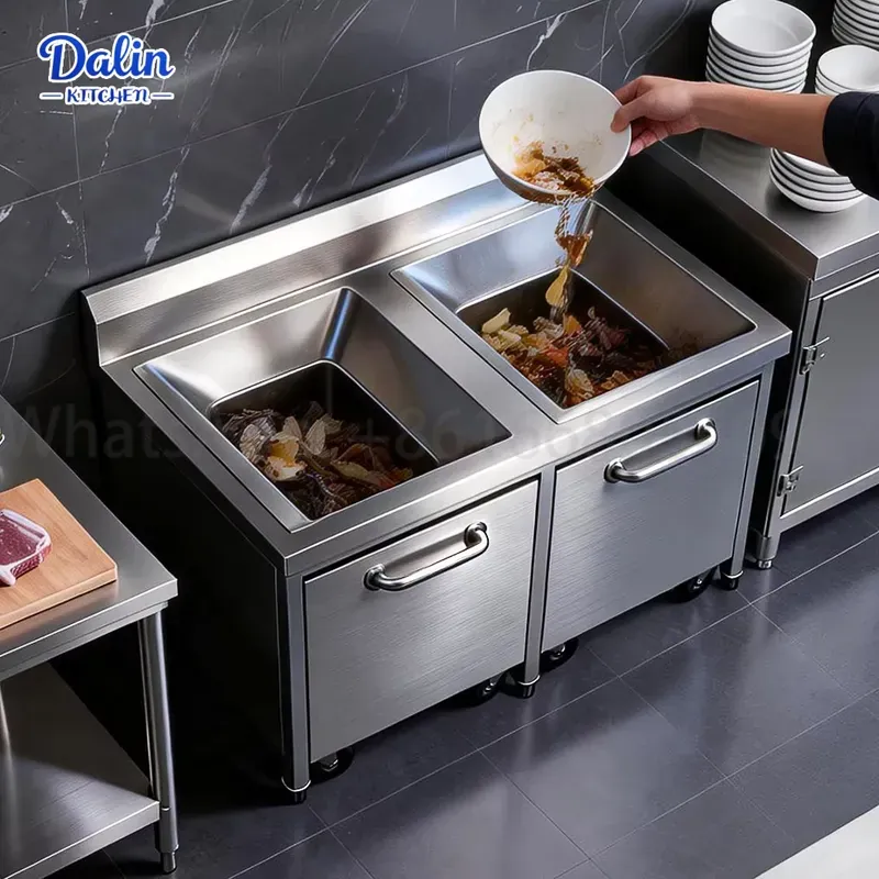 Lixeira Comercial de Aço Inoxi - Commercial Kitchen Garbage Can avaliação e preço